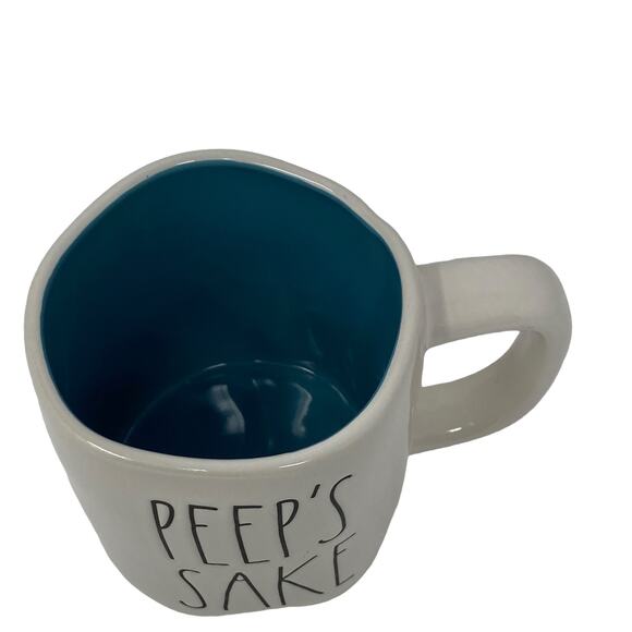 Rae Dunn Artisan Collection By Magenta PEEPS SAKE White Blue Ceramic Coffee Mug - Picture 3 of 7